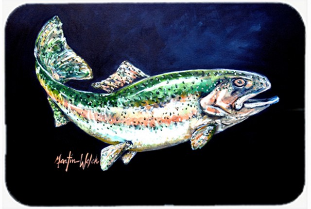 Deep Blue Rainbow Trout Mouse Pad, Hot Pad or Trivet