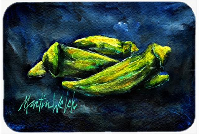 Okra Bleu Mouse Pad, Hot Pad or Trivet