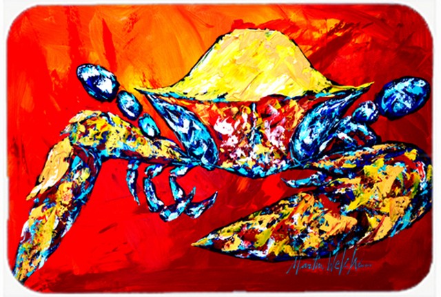 Bring it on Crab in Red Glass Cutting Board - Large