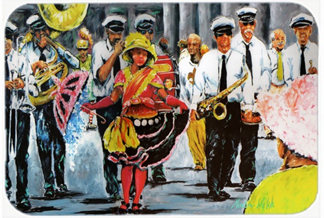 Dancing in the Streets Mardi Gras Glass Cutting Board - Large