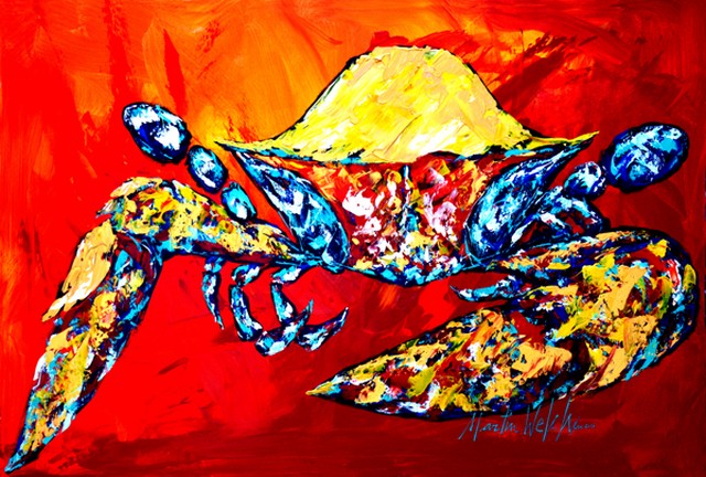 Picture of Carolines Treasures MW1208PLMT Bring it on Crab in Red Fabric Placemat
