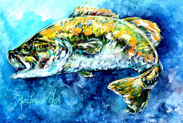 Picture of Carolines Treasures MW1220PLMT Bobby the Best Bass Fabric Placemat