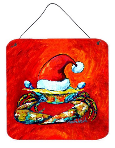 Crab in Santa Hat Santa Claws Wall or Door Hanging Prints