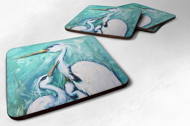 Mothers Love Egret Foam Coaster