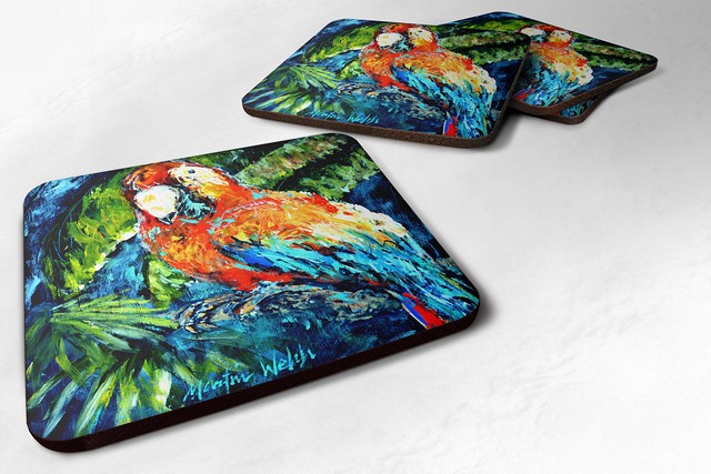 Yo Yo Mama Parrot Foam Coaster