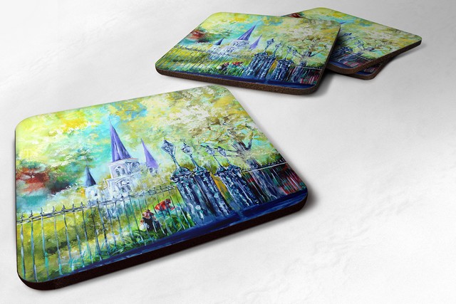 Across the Square St Louis Cathedral Foam Coaster