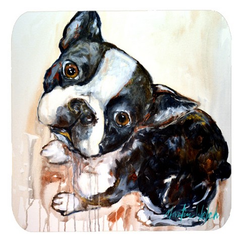 Boston Terrier Jake The Look Foam Coaster
