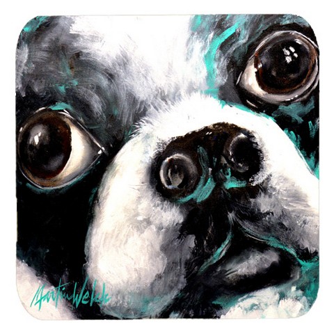 Boston Terrier Jake Pretty Please Foam Coaster