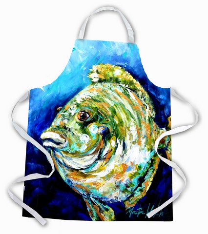 Picture of Carolines Treasures MW1199APRON Lucky Blue Gill Fish Apron