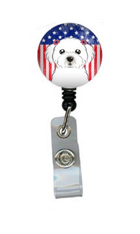 American Flag & Maltese Retractable Badge Reel
