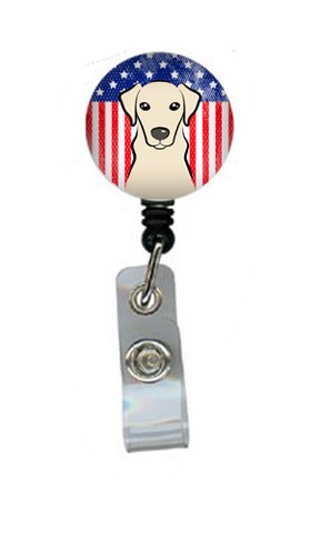 American Flag & Yellow Labrador Retractable Badge Reel