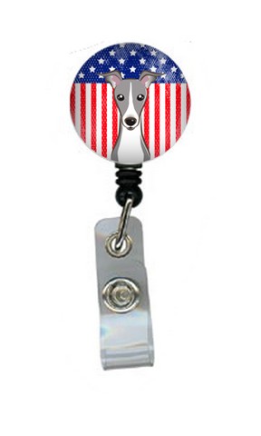 American Flag & Italian Greyhound Retractable Badge Reel