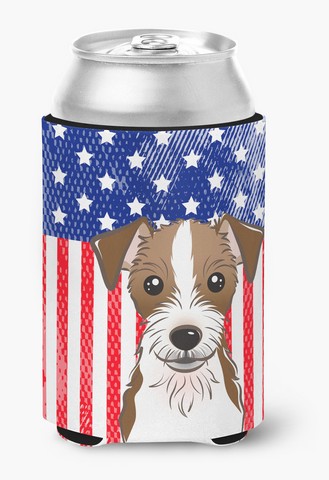 American Flag & Jack Russell Terrier Can or Bottle Hugger
