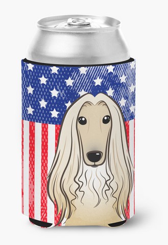 American Flag & Afghan Hound Can or Bottle Hugger