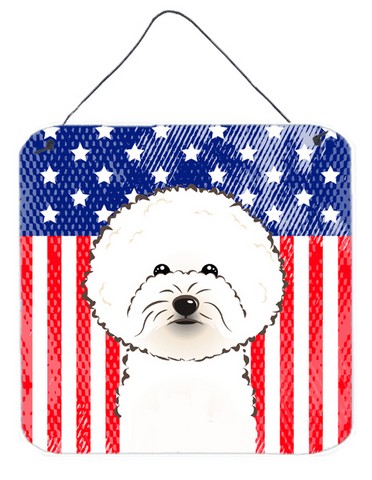 BB2147DS66 American Flag & Bichon Frise Wall or Door Hanging Prints