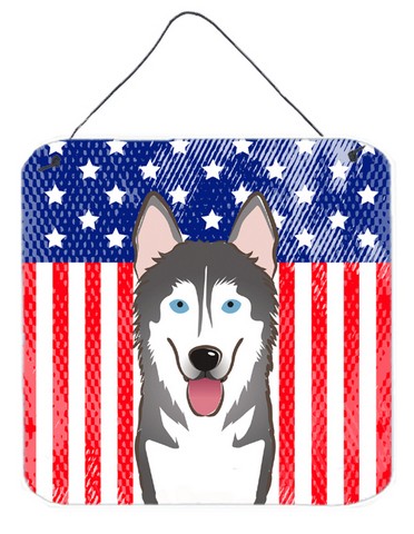 American Flag & Alaskan Malamute Wall or Door Hanging Prints
