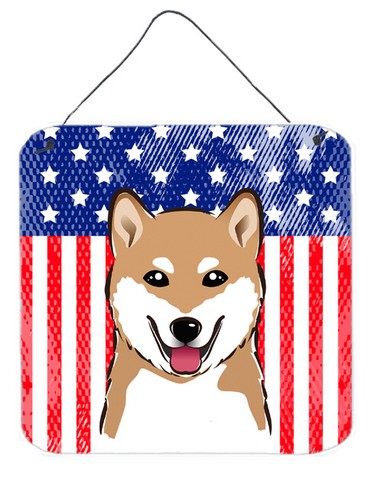 BB2155DS66 American Flag & Shiba Inu Wall or Door Hanging Prints