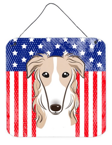 BB2158DS66 American Flag & Borzoi Wall or Door Hanging Prints