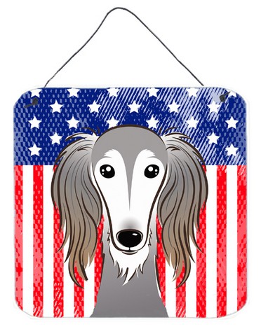 BB2159DS66 American Flag & Saluki Wall or Door Hanging Prints
