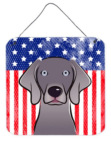 BB2161DS66 American Flag & Weimaraner Wall or Door Hanging Prints
