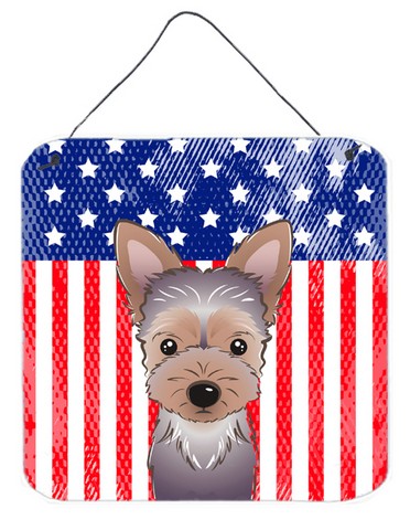 American Flag & Yorkie Puppy Wall or Door Hanging Prints
