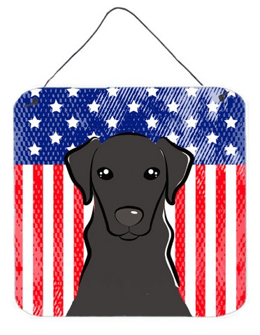 American Flag & Black Labrador Wall or Door Hanging Prints
