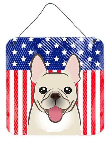 BB2168DS66 American Flag & French Bulldog Wall or Door Hanging Prints, 6 x 0.02 x 6 in.