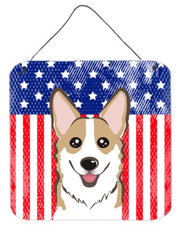 BB2183DS66 American Flag & Sable Corgi Wall or Door Hanging Prints