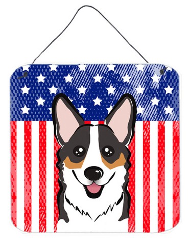 BB2185DS66 American Flag & Tricolor Corgi Wall or Door Hanging Prints
