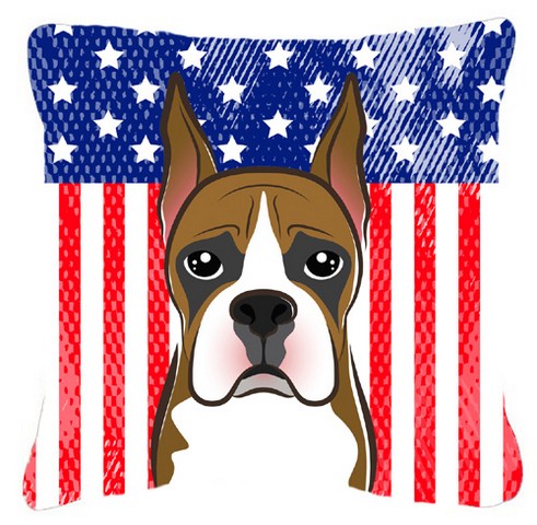 American Flag & Boxer Fabric Decorative Pillow - 18 x 3 x 18 in.