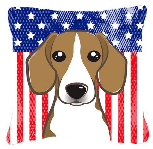 American Flag & Beagle Fabric Decorative Pillow