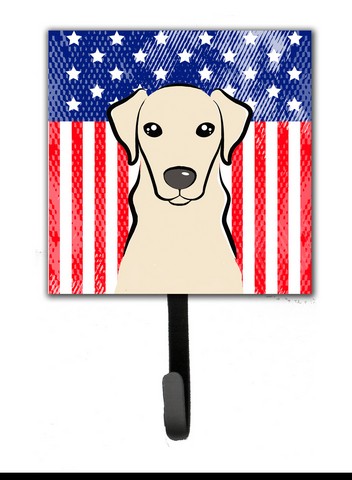 American Flag & Yellow Labrador Leash or Key Holder