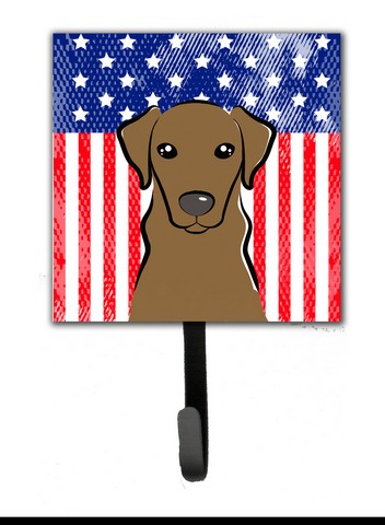 American Flag & Chocolate Labrador Leash or Key Holder