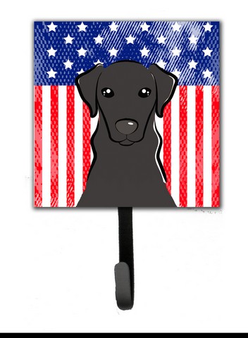 American Flag & Black Labrador Leash or Key Holder