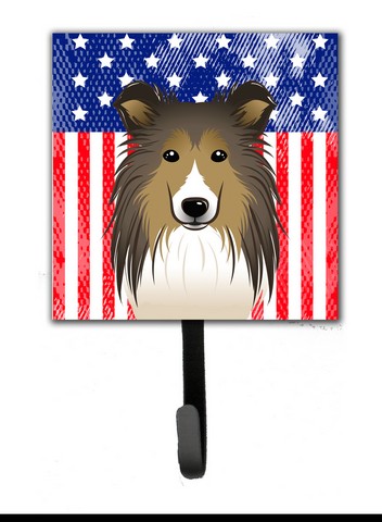 American Flag & Sheltie Leash or Key Holder