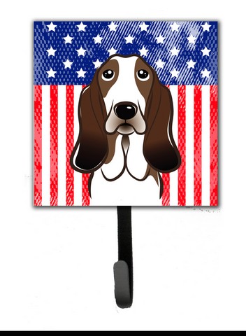 American Flag & Basset Hound Leash or Key Holder