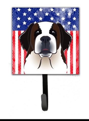American Flag & Saint Bernard Leash or Key Holder