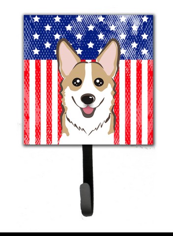 American Flag & Sable Corgi Leash or Key Holder