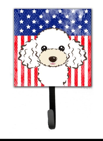 American Flag & White Poodle Leash or Key Holder