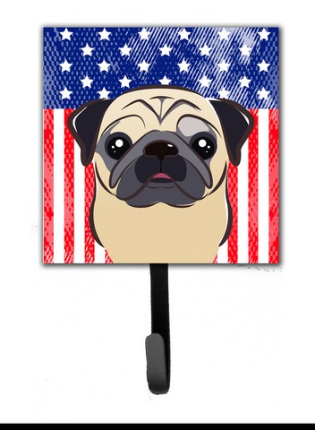 American Flag & Fawn Pug Leash or Key Holder