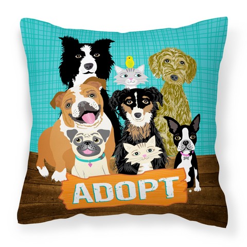 Adopt Pets Adoption Canvas Decorative Pillow - 14 x 3 x 14 in.