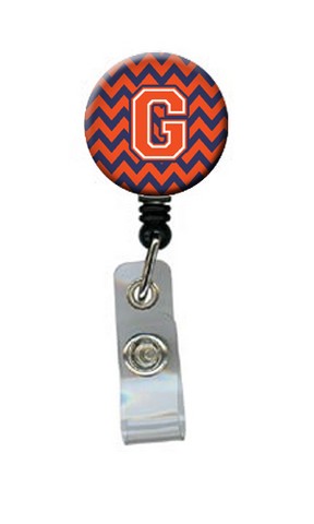 Letter G Chevron Orange & Blue Retractable Badge Reel - 5 x 1 x 2 in.