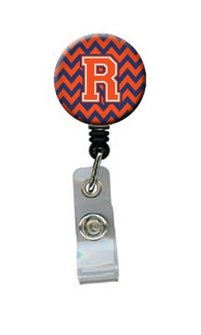CJ1042-RBR Letter R Chevron Orange & Blue Retractable Badge Reel, 5 x 1 x 2 in.