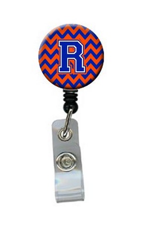 CJ1044-RBR Letter R Chevron Orange & Blue Retractable Badge Reel, 5 x 1 x 2 in.