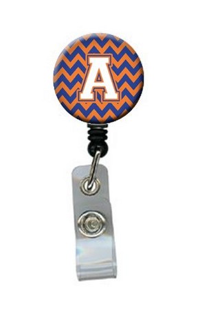CJ1060-ABR Letter A Chevron Blue & Orange No.3 Retractable Badge Reel