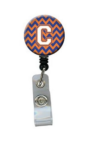 Letter C Chevron Blue & Orange No.3 Retractable Badge Reel