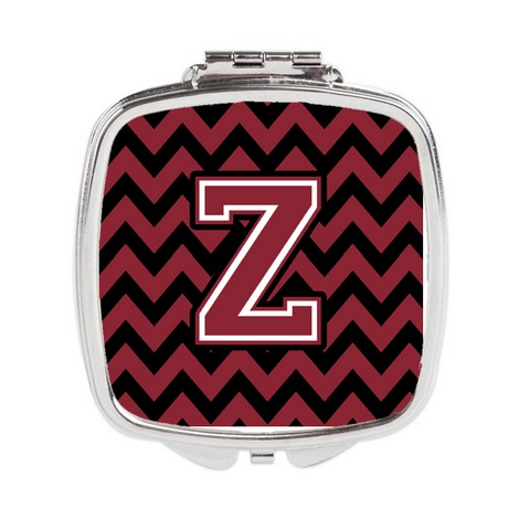 CJ1052-ZSCM Letter Z Chevron Garnet & Black Compact Mirror
