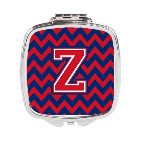 CJ1054-ZSCM Letter Z Chevron Yale Blue & Crimson Compact Mirror