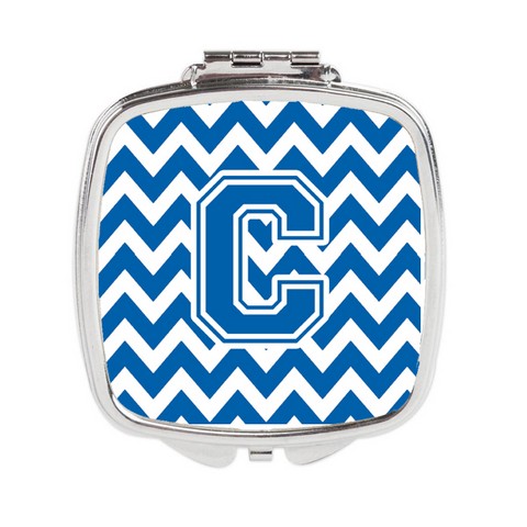 CJ1056-CSCM Letter C Chevron Blue & White Compact Mirror