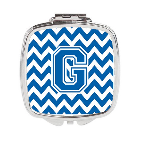 CJ1056-GSCM Letter G Chevron Blue & White Compact Mirror